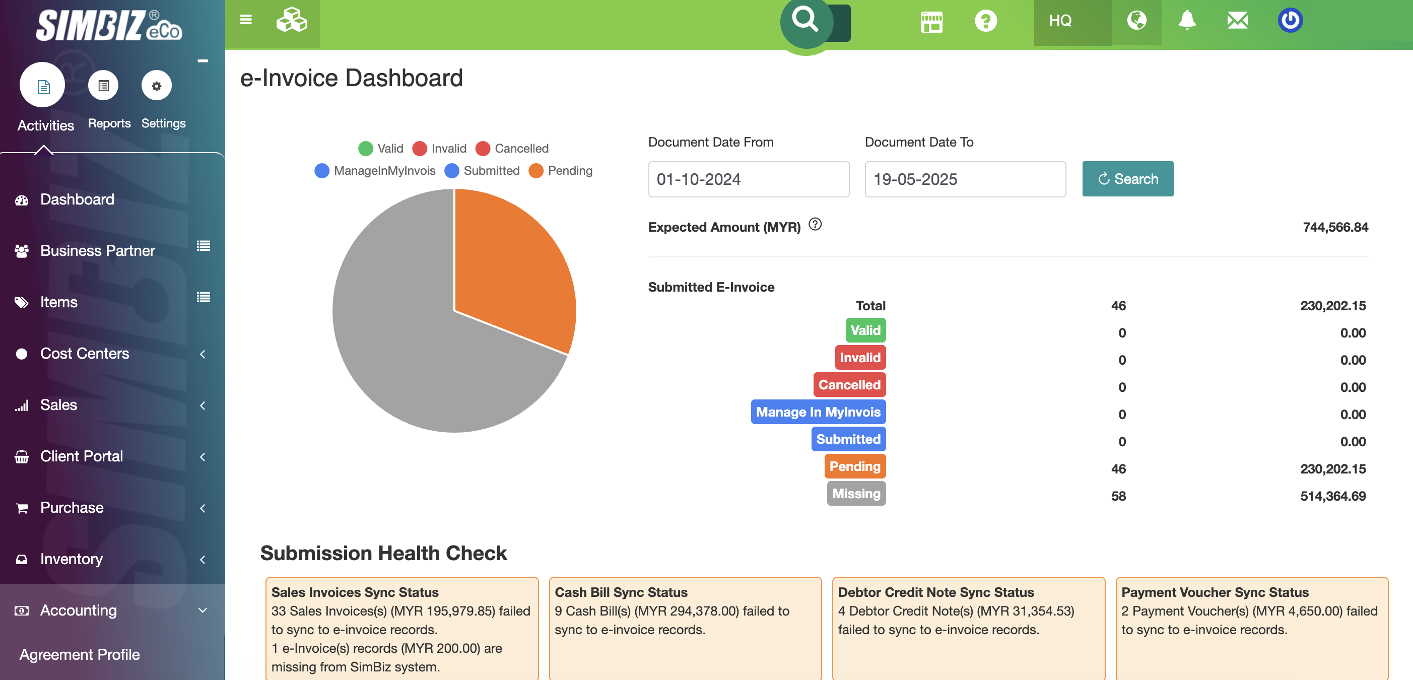 E-Invoice Dashboard