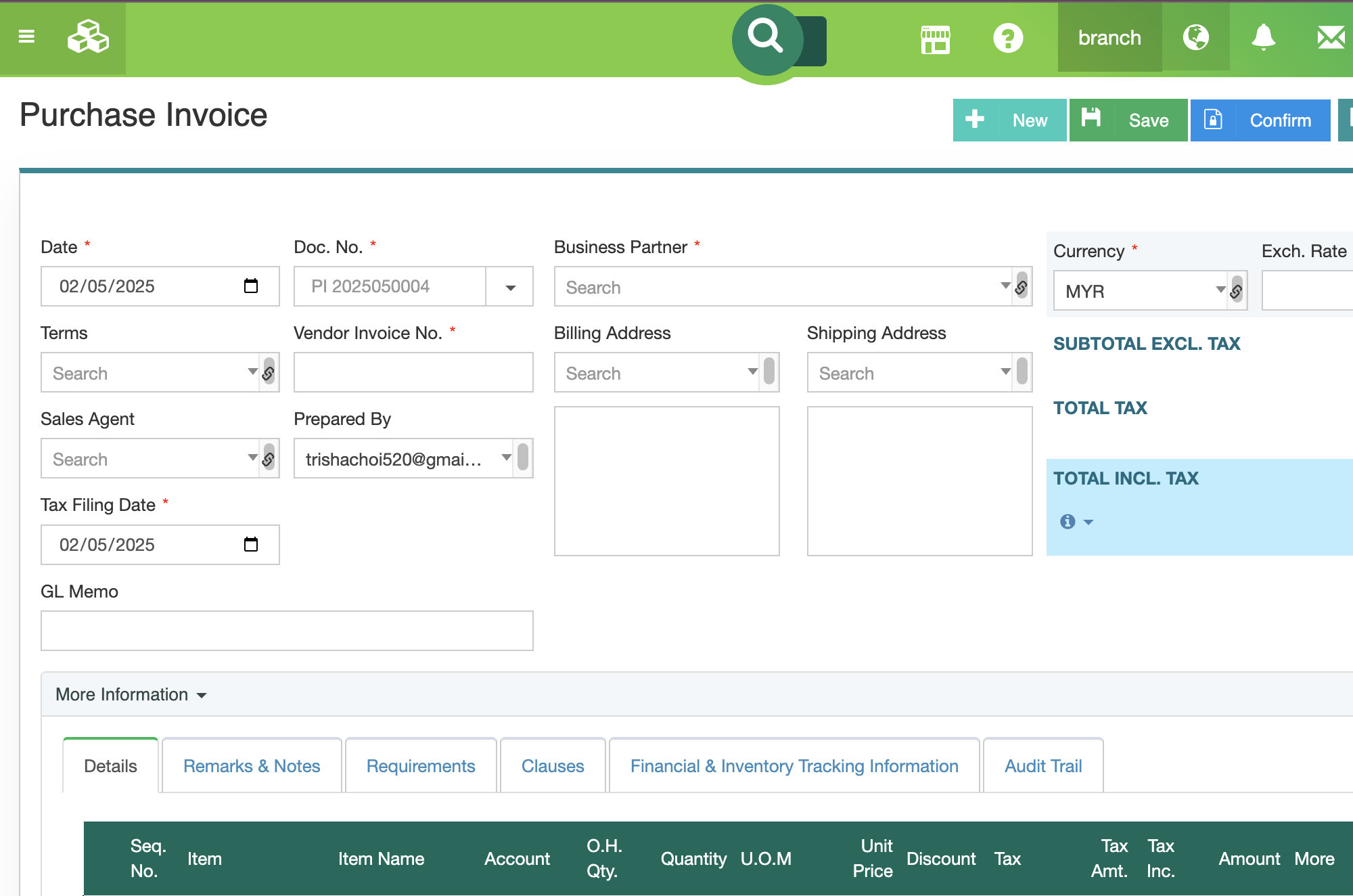 Fast Invoicing System